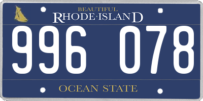 RI license plate 996078