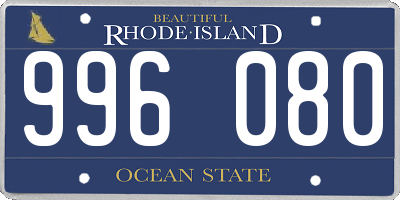 RI license plate 996080