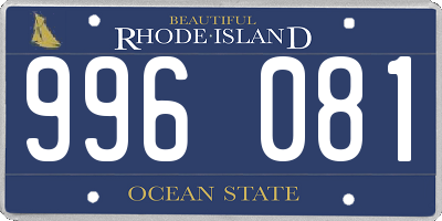 RI license plate 996081