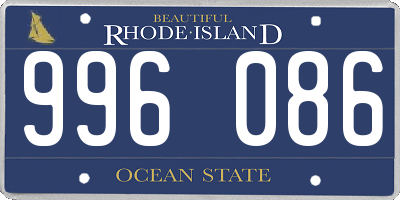 RI license plate 996086