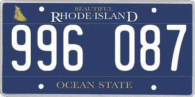 RI license plate 996087