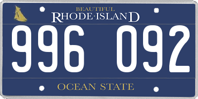 RI license plate 996092