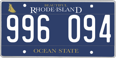 RI license plate 996094