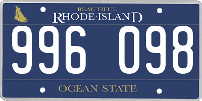 RI license plate 996098