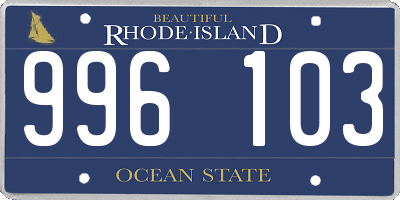 RI license plate 996103