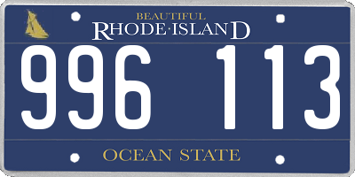 RI license plate 996113