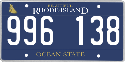 RI license plate 996138