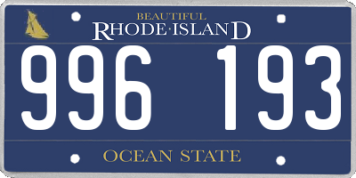 RI license plate 996193