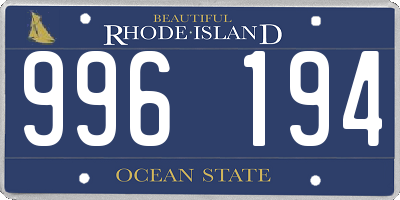 RI license plate 996194