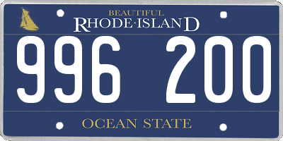 RI license plate 996200