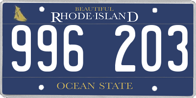 RI license plate 996203