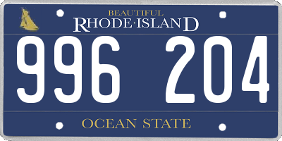 RI license plate 996204