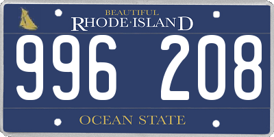 RI license plate 996208