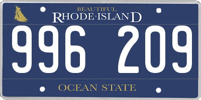 RI license plate 996209