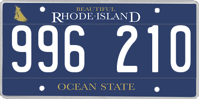 RI license plate 996210