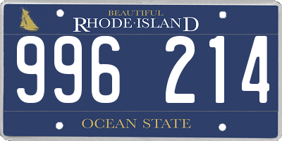 RI license plate 996214