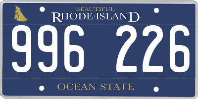 RI license plate 996226