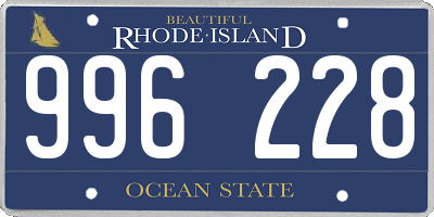 RI license plate 996228