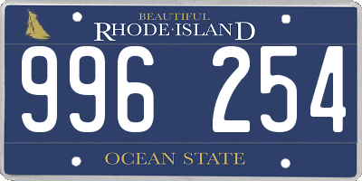 RI license plate 996254