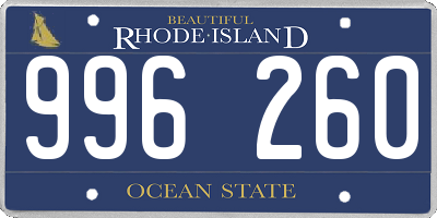 RI license plate 996260