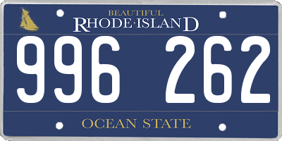 RI license plate 996262