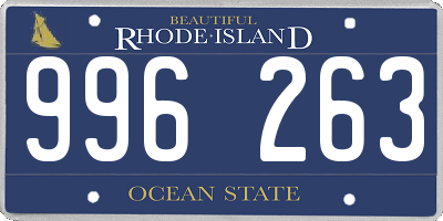 RI license plate 996263