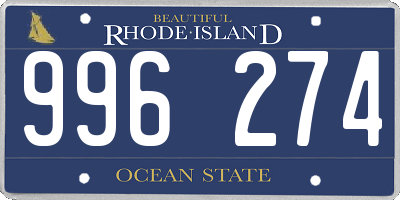 RI license plate 996274