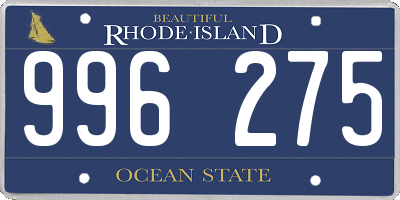 RI license plate 996275