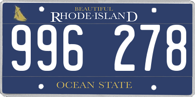 RI license plate 996278