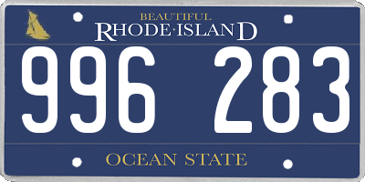 RI license plate 996283