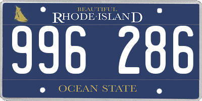 RI license plate 996286