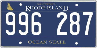 RI license plate 996287