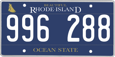 RI license plate 996288