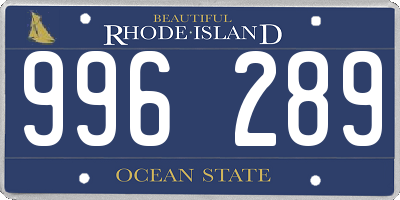 RI license plate 996289