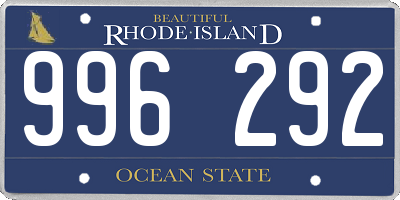 RI license plate 996292