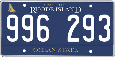 RI license plate 996293