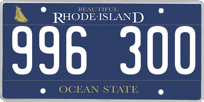 RI license plate 996300