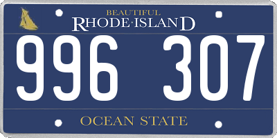 RI license plate 996307