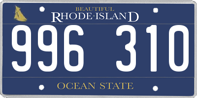 RI license plate 996310