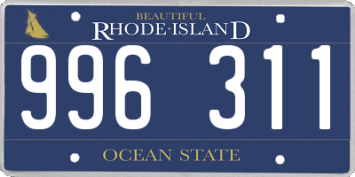 RI license plate 996311