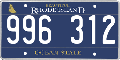 RI license plate 996312