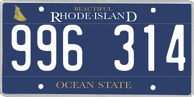 RI license plate 996314