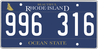 RI license plate 996316