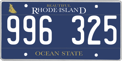 RI license plate 996325