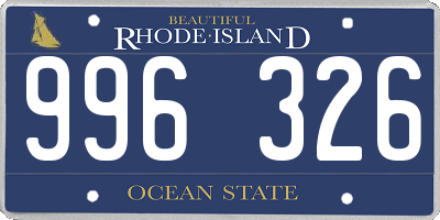 RI license plate 996326