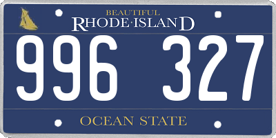 RI license plate 996327