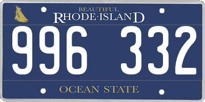 RI license plate 996332