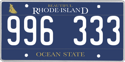 RI license plate 996333