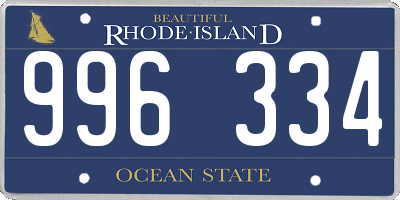 RI license plate 996334