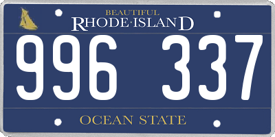 RI license plate 996337